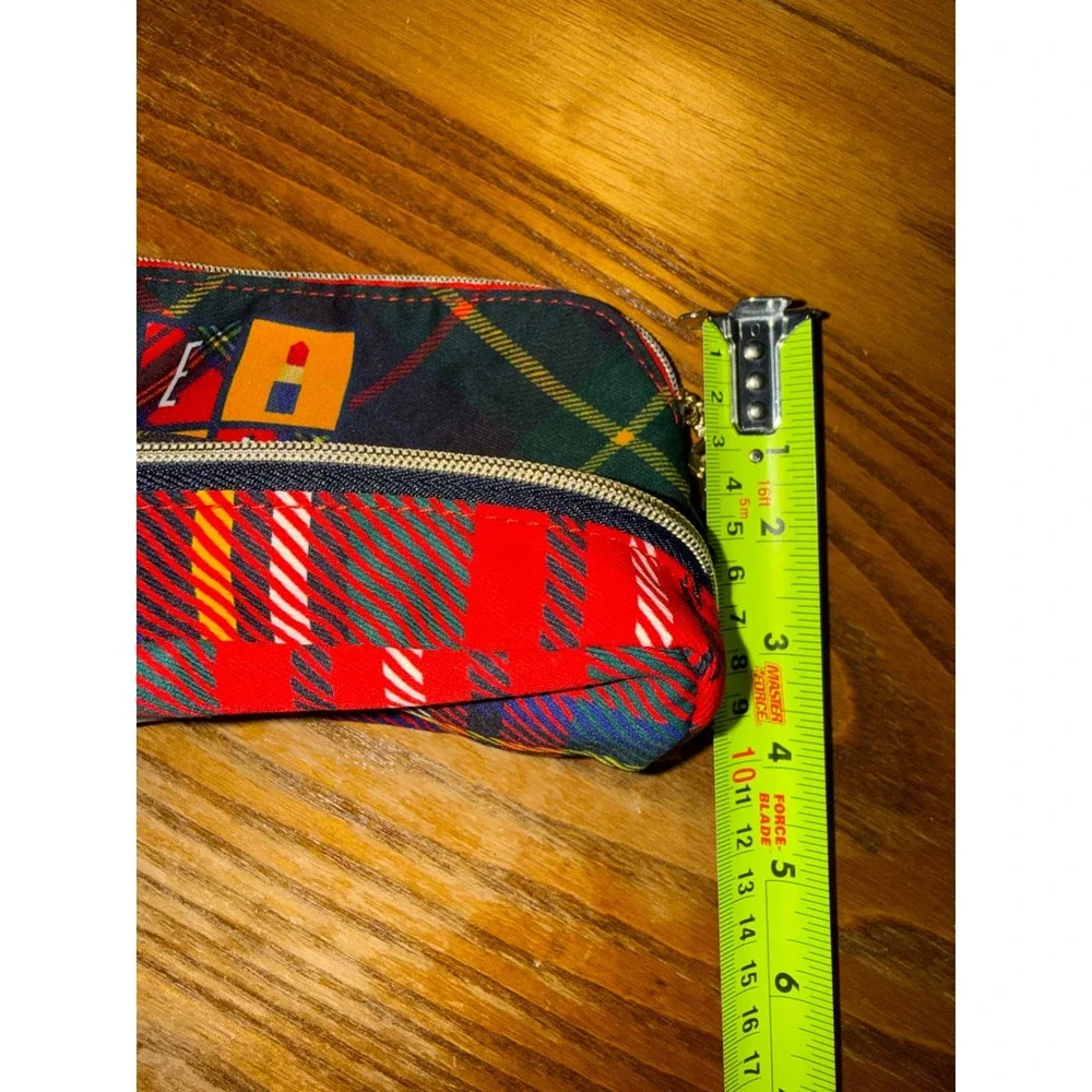 Estee Lauder Red Plaid Makeup Bag Collegiate Crest Travel Cosmetic Case Pouch‎